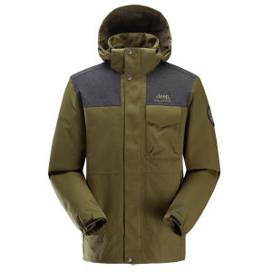 Jeep | Jeep Mens Down Jacket Outdoor Warmth Windproof Autumn Winter Padded Vest Fleece Lined Breathable Wear Resistant Quick Dry