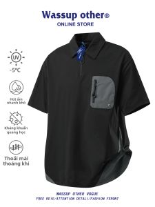 Áo Thun Thời Trang Mùa Hè Cổ Rộng Chất Liệu Kẻ Sợi Đá Khô Nhanh