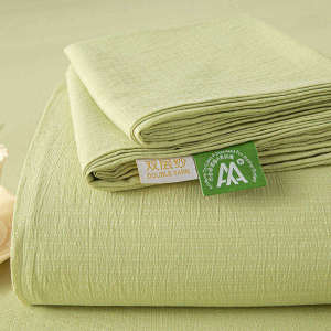 KAMONI | Bộ Chăn Ga Gối Cotton Hai Lớp Đã Rửa