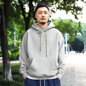 Heavyweight Hoodie Mens Fashion Versatile Autumn Top Fleece Lined Thickened Overhead Sweatshirt Polyester Fabric Winter Youth Pop Style