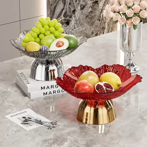 TurTle Elegant snack Tray Fruit Dessert plate Oval Acrylic Candy Server Fruit Bowl Cake