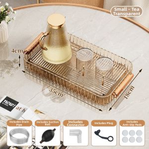 Water Draining Tray Transparent Plastic