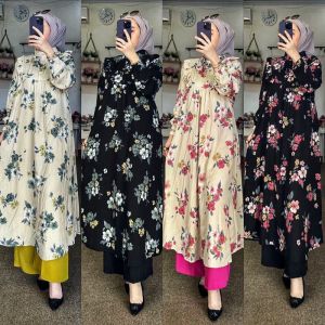 💫 Oneset Long Namira ✨ Bahan Rayon Premium Celana Cringkle AirFlow ✨ Ld 110-115 cm PANJANG Long Tunik 110 cm ✨ Panjang celana 95cm Lingkar paha 70 cm