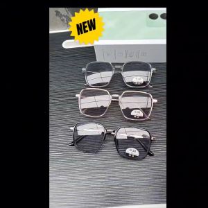 Kacamata minus photocromic kotak auto berubah warna MIN 050 SD 600 frame plastik kaki titanium 2024