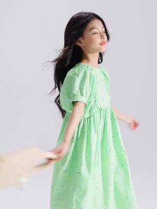 MUCMUKN | Cooling Tencel Childrens Girl Bubble Sleeve Floral Dress
