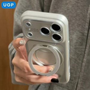 UGP | Apple Compatible Phone Case Glass Large Window Rotating Stand Drop Resistant