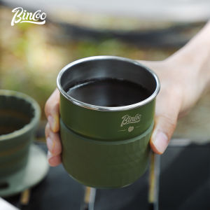 BINCOO Portable Outdoor Cup Single Layer Pure Folding Mug Camping Tea Cup Coffee Cup Titanium Alloy Miniature Mark Cup