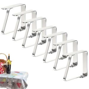Outdoor Table with Stainless Steel Tablecloth Clip Metal Tablecloth Clip Picnic Party Wedding Tablecloth Clip