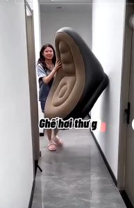 Ghế Hơi Tựa Lưng Bọc Nhung Loại To Nhất Mềm Mịn Êm Ái Đệm Lười Bơm Hơi Lót Chân Cao Cấp Chính Hãng. Ghế hơi cao cấp