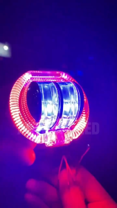 Xcase Lampu Utama LED Projie Biled Ala Crystal Mini 2.5 Inch 2 Lensa Mata Model Shroud