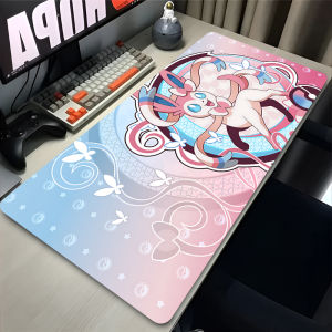 Bandai | Large Pink Cute Mousepad XXL Gaming Computer Accessories P-pokemon Sylveon Keyboard Desk Mat Girl Gamer Mouse Pad Kawaii Carpet
