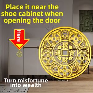 PINZHIJUSHI | Feng Shui Metal Decal Wealth Attraction 5 Emperors Coins