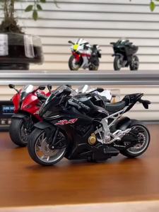 MAKEDA | 1:14 H2R S1000RR V4S Motorcycle Model Toys Metal Diecast Shock Absorption Sound Light Pull Back Toy Motorbikes for Children Gift