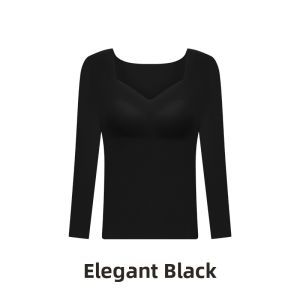 miiow | Warmth Innerwear Ladies Autumn Winter Invisible Skin-friendly Cat Lady Camellia Top Underwear Fashionable V-neck Base Layer