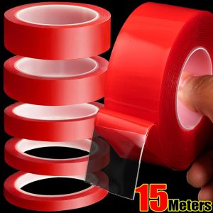 3/15M Nano Tape Red Film Waterproof High Viscosity Double Sided Transparent Adhesive Traceless Sticker 5/10/15/20/25/30mm Amagi