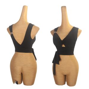 Áo Tập Khiêu Vũ Latin Cổ Điển ZS Dành Cho Nữ Có Dây Đeo Lưng Bằng Kim Loại Áo Tập Khiêu Vũ Cổ Chữ V Chất Liệu Khác Mùa Hè