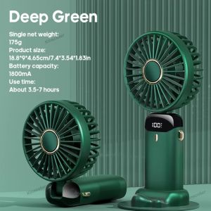 Portable mini fan that can be folded and hung around the neck 5-speed USB charging fan supporting phone and display screen
