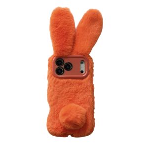 Ốp Điện Thoại iPhone Air Mềm Mại Lông Thỏ Ấm Áp Chống Sốc Chống Xước Có Giá Đỡ Gấp Hình Thỏ Bảo Vệ Camera Dành Cho 11 12 13 14 15 16 17 Pro Max