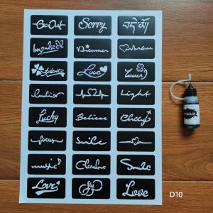 Waterproof Permanent Half-Permanent Tattoo Stencil Template for Men Summer Hand Drawing Tattoo Pen Fake Tattoo Design