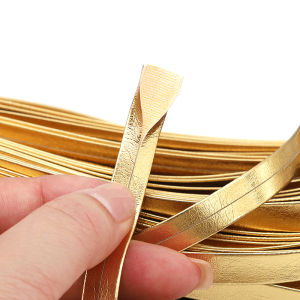 5M PU Bright Leather Edging Strip Gold Silver DIY Sewing Accessories Material Thin Leather for Home Fabric Clothing Bags Curtains Sofa Pillow