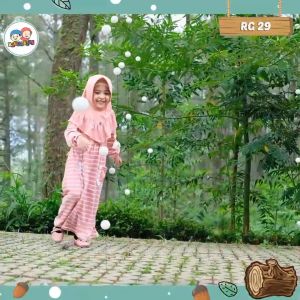 RG 29 Gamis anak raggakids size (2 tahun- dewasa) Gamis kaos motif garis