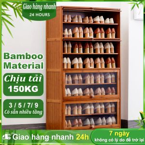 Tủ Giày Hiện Đại Tre Acrylic 7 Tầng Có Nắp Đựng - Thiết Kế Đơn Giản