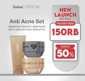 [ SUPER SALE LISHUI ] LISHUI ACNE SET SKINCARE || Meredakan Jerawat Beruntusan Merawat kulit Dermatitis BPOM AMAN Paket ACNE LISHUI SKINCARE DISTRIBUTOR DEPOK