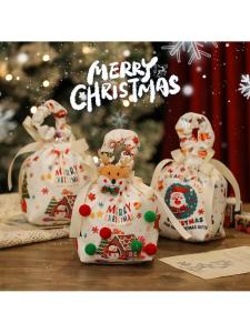 Christmas Eve  Packaging Bag Handheld Peaceful Fruit Gift Bag Childrens Candy Bag New 2025 Design Christmas Gift Packaging