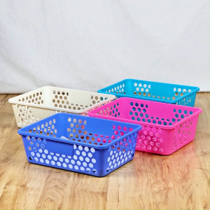 [1 เซ็ท = 4 สี] ตะกร้าพลาสติก ไซส์มินิ ขนาด A4 (No.218)