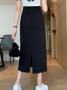High Waist A-Line Mini Skirt Suit for Short Women 150 Flattering Slimming Straight Cut Midi Skirt Womens Fashion Autumn Winter