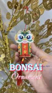 BONSAI ORNAMENT CNY Ornament Chinese Pendant Red Hanging Ornaments with Strings Lucky Elements Blessing