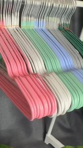 [ โปร 3แพ็ค ราคาถูก ] ไม้แขวนเสื้อ 3แพ็ค 30 ชิ้น ไม้แขวนเสื้อสแตนเลสเคลือบชีลีโคนกันลื่น สีพาสเทลยาว (40cm*20cm)ไม้แขวนรับน้ำหนักได้ดี