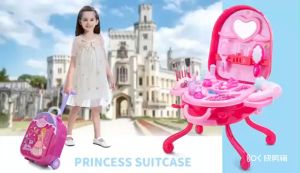 Kids Pretend Play Princess Fashion Cosmetic Makeup Table Chair Playset Mirror Hair Dryer Educational Toys for Girls Kids