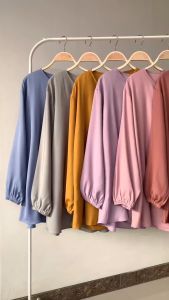 Baju atasan Lulu blouse crinkle wanita polos presimum - blouse wanita jumbo oversize M L XL XXL 3XL