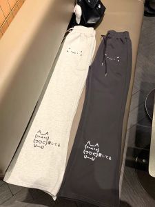 Womens Casual Pants Adorable Fall and Winter New Arrival Velvet Thickening Slimming All-Match Cartoon Print Track Sweatpants