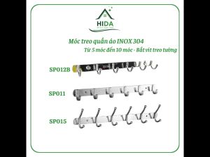 Móc treo đồ nhà tắm Inox 304 PHÁT ĐẠT (từ 5 – 10 móc) không rỉ sét móc áo inox (SP011.012B.015)