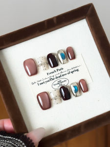 2025 Pure Handmade Short Wearable Nail Art Autumn Winter Gradient Color Cat Eye High Whitening 1010 New Model Pure Handmade