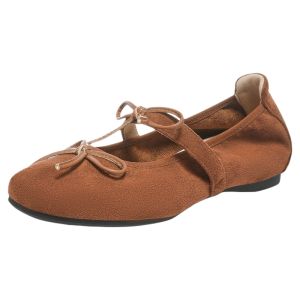 Agsdon | French Brown Mary Jane Flat Shoes