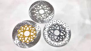 Đĩa Thắng Xe Máy ATR V3 267mm Mẫu Swit V14 Lỗ 12 Khoen Inox 304 Ép Thủy Lực Loại 1