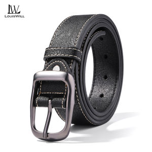 LouisWill Mens Belt Retro Needle Buckle Belts Soft PU Belt Fashion Business Belt 120cm Scratch Resistant Belts Leisure Belt Gentlemen Belt for Men