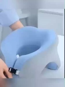 U-Shaped Nap Pillow with Core – Lightweight Dry Clean Only Synthetic Fiber Cover – Perfect for Office Travel Camping and Home Use – Supports Stomach Back or Side Sleepers