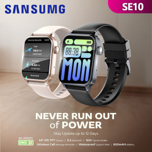 【✅100%Asli ❤️】Sansumg Smartwatch SE10 Ai Voice Assistant 100+ Sport Mode IPS 2.3" Bluetooth Call Waterproof IP68 Jantung Pelacak Fitness Olahraga Pria Dan Wanita Pengawasan Tekanan Darah Panggilan Bluetooth Waterproof GPS Dapat Mengubah Kertas Dinding