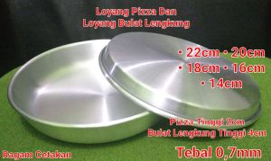 Loyang Kue | Cetakan Pizza Dan Loyang Bulat Lengkung 14cm - 22cm