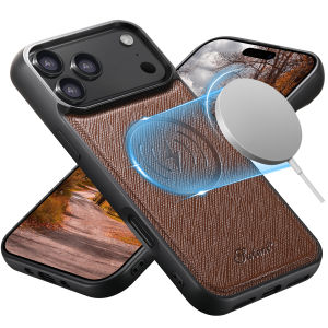 SUTENI For iPhone 17 Pro Max 16 Plus 15 14 13 12 Wireless Charging Phone Case Luxury Faux Leather Magnet
