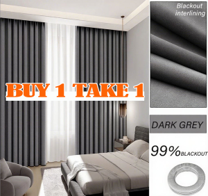 【BUY 1 TAKE 1】blackout curtain for window Sale 5-10Feet Double black lined Thermal Insulated curtains Bedroom Living Room Window Treatment