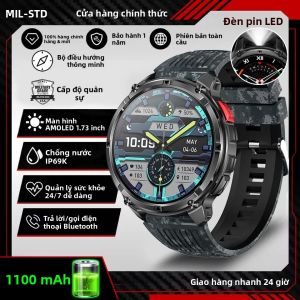 Đồng Hồ Thông Minh T-REX3 Pin 1100mAh Chống Nước 10ATM GPS Bluetooth Gọi Điện 1.7 Inch Màn Hình AMOLED HD Đèn Pin Thể Thao Dành Cho Nam