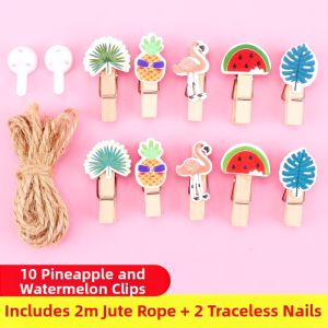 Colorful Wooden Wall Hanging Photo Clips