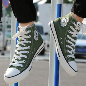 Universal High-Top Fashionable Canvas Shoes Mens Fashion Shoes K-style Trendy 46 Plus Size Casual Students Skateboard Shoes Olive Green 45 Mens Shoes