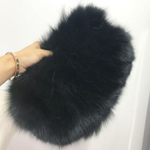 Autumn and Winter High Quality Real Fox Fur Fur Hand Warmer Chain Bag Messenger Bag Shoulder Milk Tea Color White Fur Bag