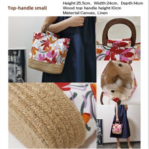 DaVee | Printed floral top-handle bag canvas tote bag shopping bag red flower mommy bag